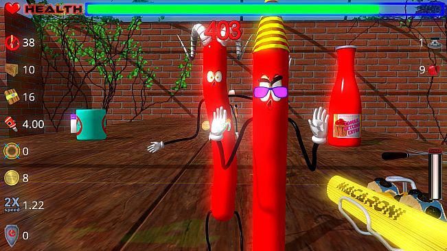 Die, zombie sausage, die!