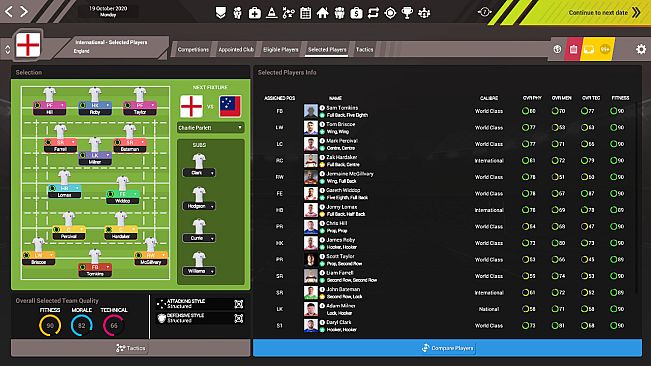 Rugby League Team Manager 3 DLC "Representative & International Teams & Competitions"