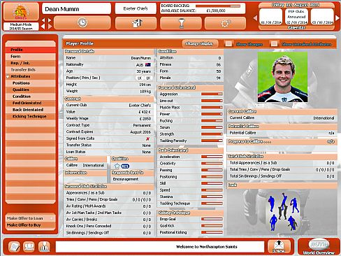 Rugby Union Team Manager 2015