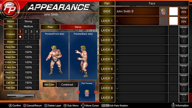 Fire Pro Wrestling World - Parts Craft
