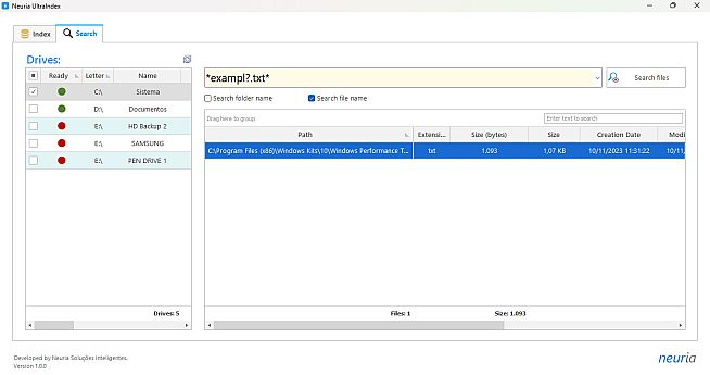 Neuria UltraIndex - File indexing and instant search