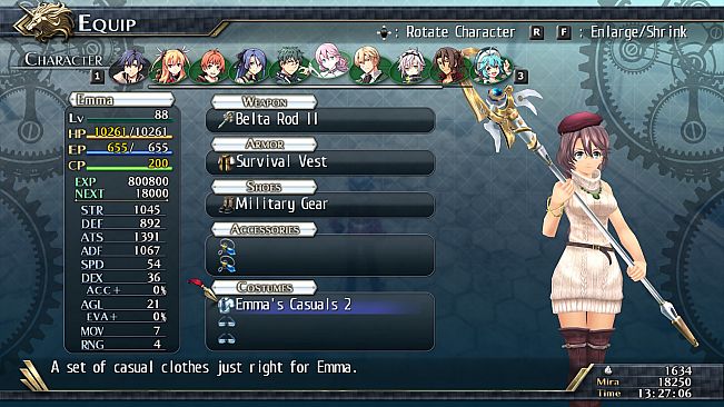 The Legend of Heroes: Trails of Cold Steel II - All Casual Clothes