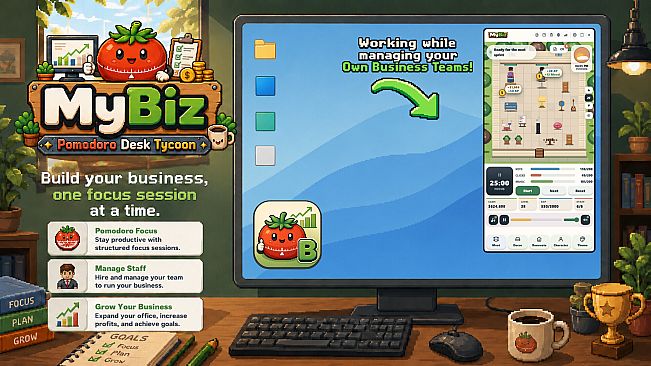 MyBiz: Pomodoro Desk Tycoon