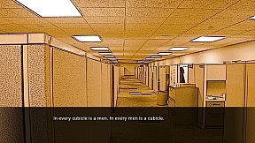 Man in a suit in a building in a city