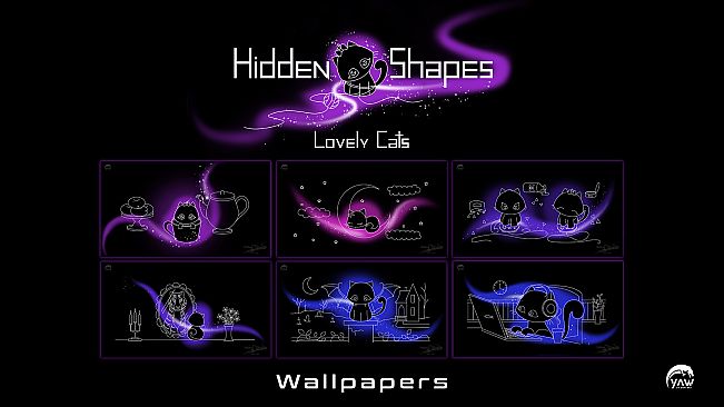 Hidden Shapes Lovely Cats - Wallpapers