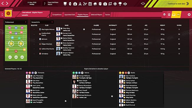 Rugby League Team Manager 3 DLC "Representative & International Teams & Competitions"