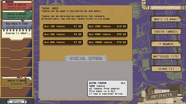 Underworld Idle - Extra Tokens