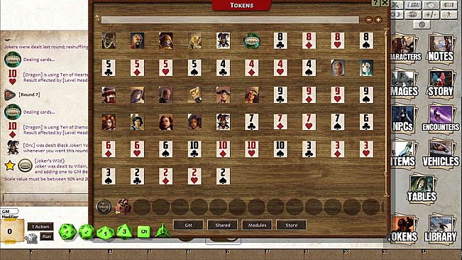 Fantasy Grounds - Savage Worlds Over-Sized Action Deck