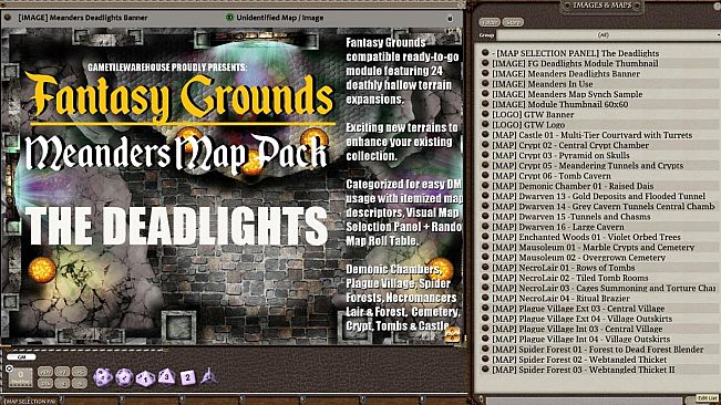Fantasy Grounds - Meanders Map Pack: The Deadlights (Map Pack)