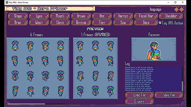 RPG Maker MZ - TinyRPG - Hero Printer