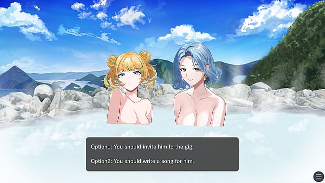 Drinking in the hot spring!