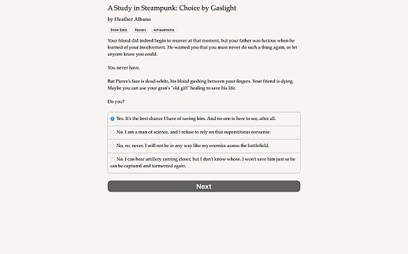 A Study in Steampunk: Choice by Gaslight