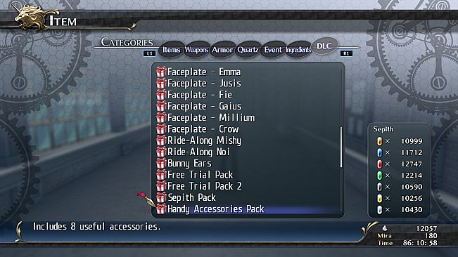 The Legend of Heroes: Trails of Cold Steel - Handy Accessories Pack