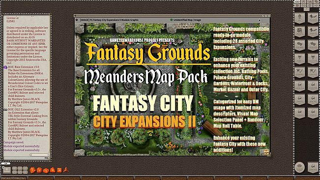 Fantasy Grounds - Meander Map Pack City Expansions II (Map Pack)
