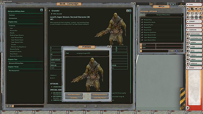 Fantasy Grounds - Fallout RPG - NPC Pack 4 - Mariposa Military Base