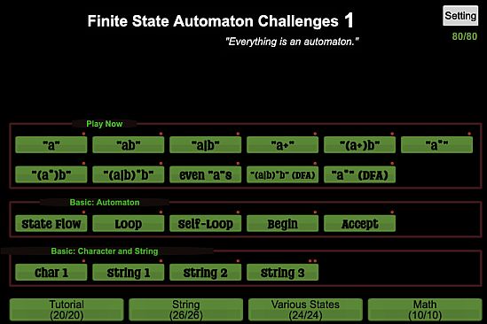 Finite State Automaton Challenges