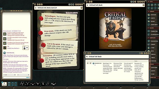 Fantasy Grounds - Critical Fails Deck