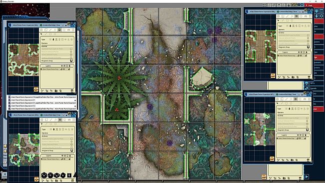 Fantasy Grounds - Starfinder RPG - Flip-Tiles - Alien Planet Ruins Expansion