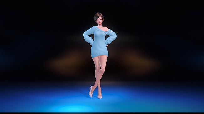 Angel Legion-DLC Off-Shoulder Sweater (Blue)