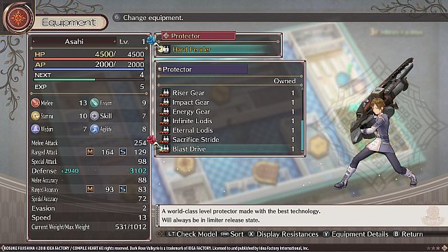 Dark Rose Valkyrie: Extra Equipment Set