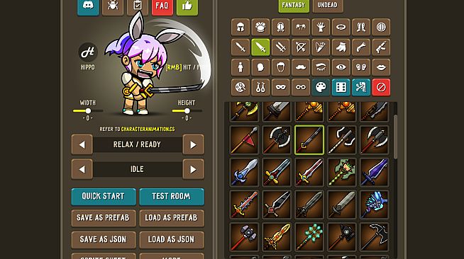 Fantasy Heroes: Character Editor & Sprite Sheet Maker