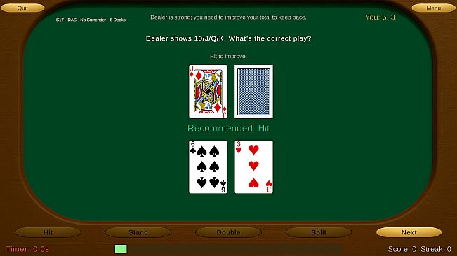 Classic Blackjack — Blackjack Trainer: Initial Deal