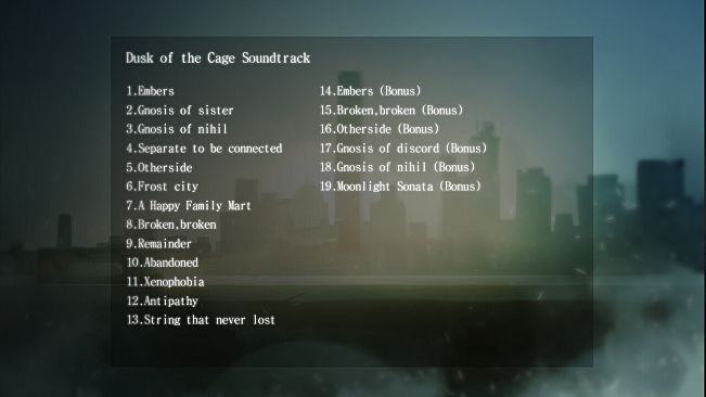 Dusk of the Cage Soundtrack