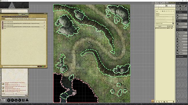 Fantasy Grounds - Pathfinder RPG - Pathfinder Flip-Mat - Classic Hill Country