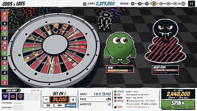 Odds & Eats: A Roulette Roguelike