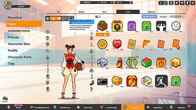 Freestyle2 - Winter Snow Santa Outfit Set (F)