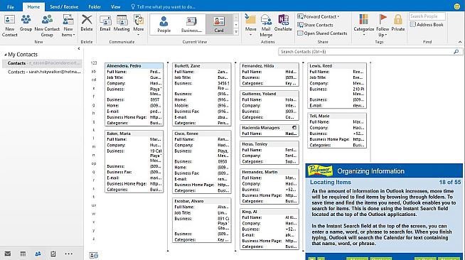 Professor Teaches Outlook 2016