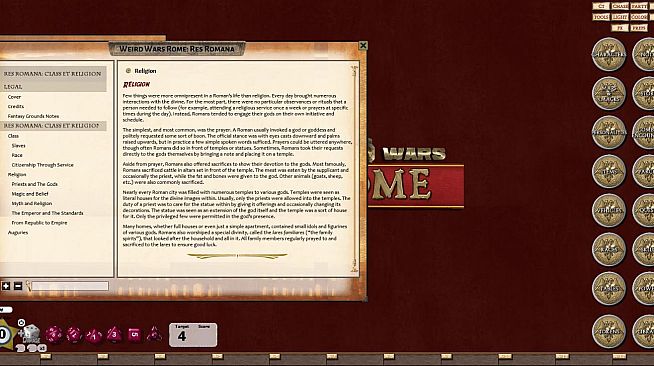 Fantasy Grounds - Weird Wars Rome: Res Romana (Savage Worlds)
