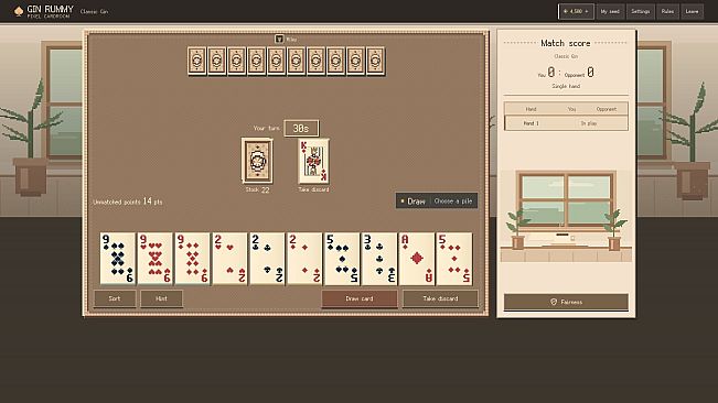 Gin Rummy: Pixel Cardroom