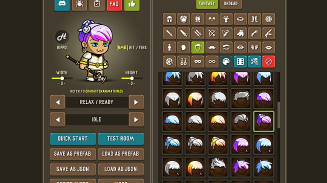 Fantasy Heroes: Character Editor & Sprite Sheet Maker
