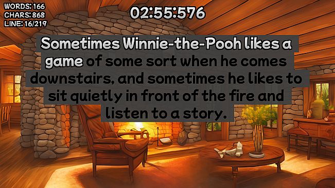 Winnie-the-Pooh's book writing speedrunner