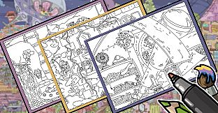 FIND KITTENS 9: Aliens - Coloring Book