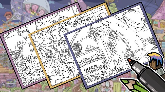 FIND KITTENS 9: Aliens - Coloring Book