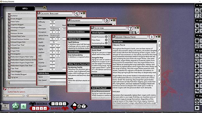 Fantasy Grounds - Shadow of the Demon Lord Monstrous Pack 4 - The Horrific Monsters