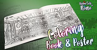 Hidden Cats in Rome - Printable PDF Coloring Book and Poster