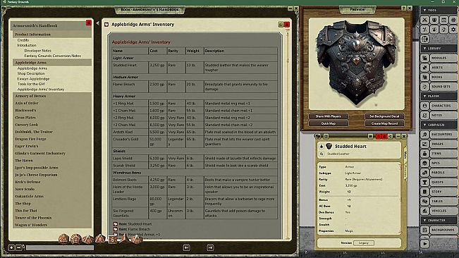 Fantasy Grounds - Armorsmith's Handbook