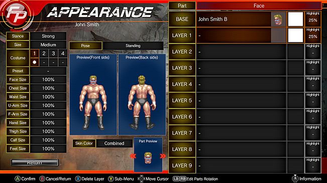 Fire Pro Wrestling World - Parts Craft