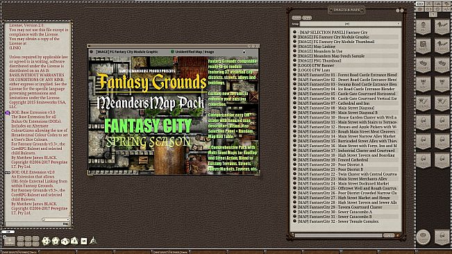 Fantasy Grounds - Meanders Map Pack: Fantasy City Spring Season (Map Pack)