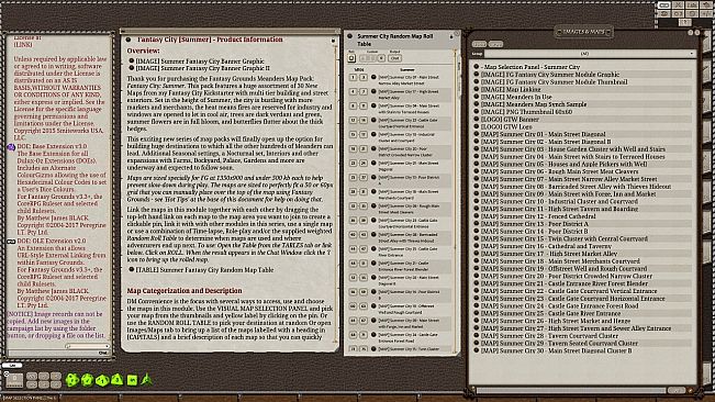 Fantasy Grounds - Meanders Map Pack Summer City (Map Pack)