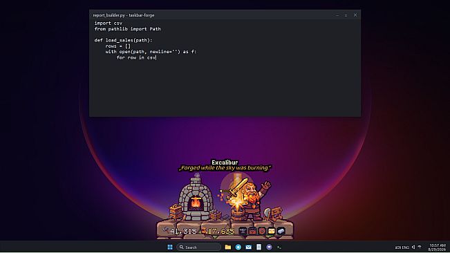 My Desktop Dwarf: Taskbar Forge