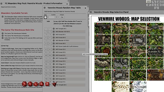 Fantasy Grounds - Meanders Map Pack: Venmire Woods (Map Pack)
