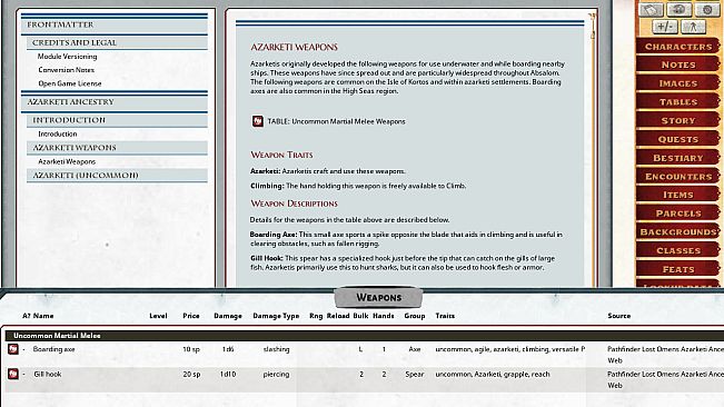 Fantasy Grounds - Pathfinder 2 RPG - Lost Omens Azarketi Web Supplement