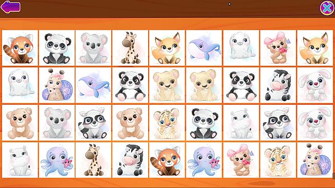 Cute Animals Memory Card Game