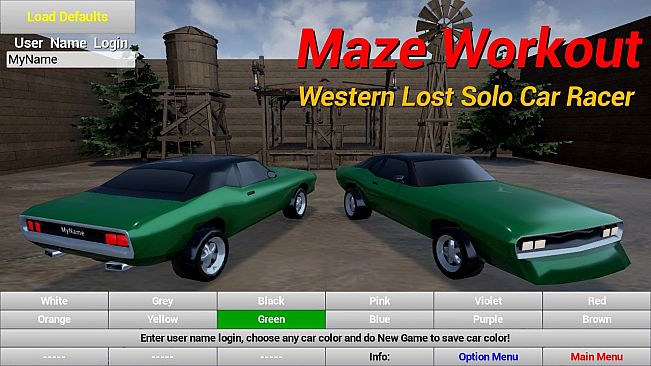 Maze Workout - Western Lost Solo Car Racer