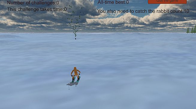 Chasing rabbits in snow