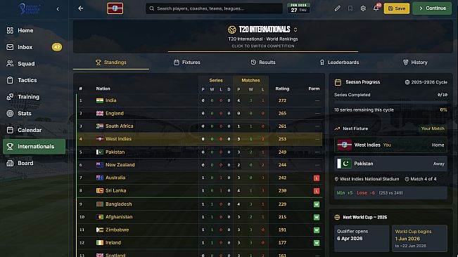 Cricket Manager